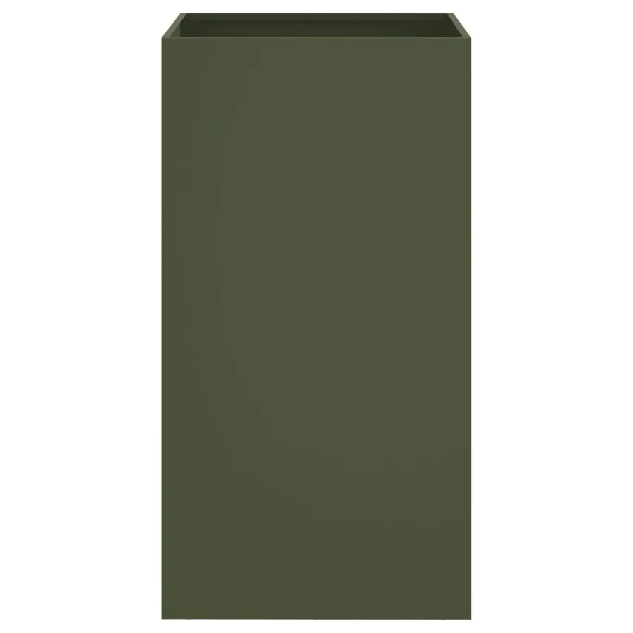 Jardinière vert olive 42x38x75 cm acier - 4