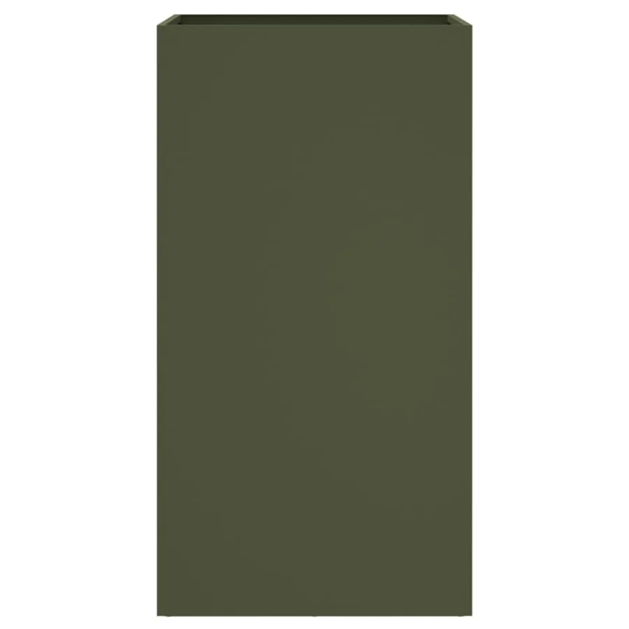 Jardinière vert olive 42x38x75 cm acier - 5