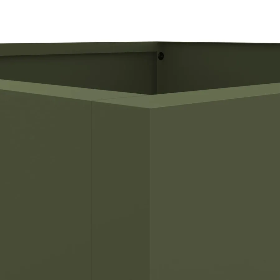 Jardinière vert olive 42x38x75 cm acier - 7