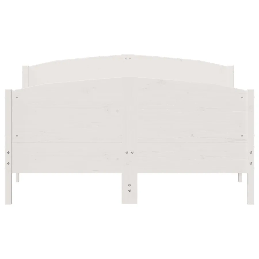 Cadre de lit avec tête de lit blanc 140x200 cm bois pin massif - 4