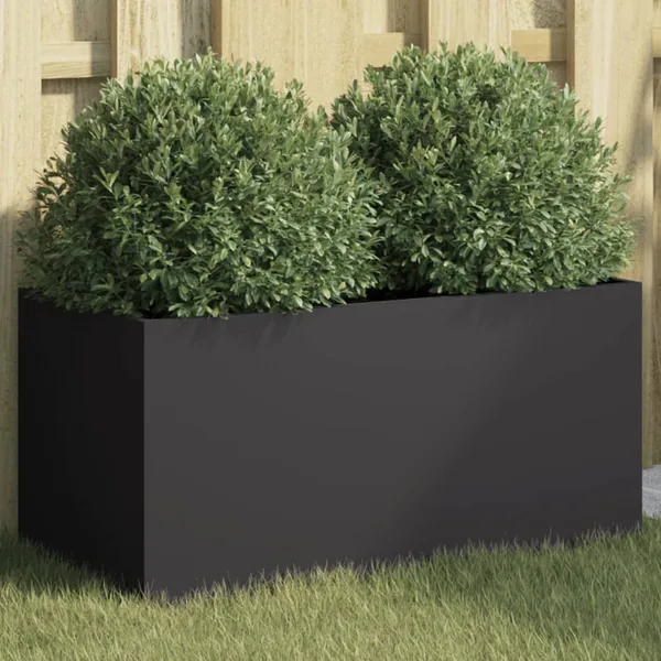 Jardinière noir 62x30x29 cm acier