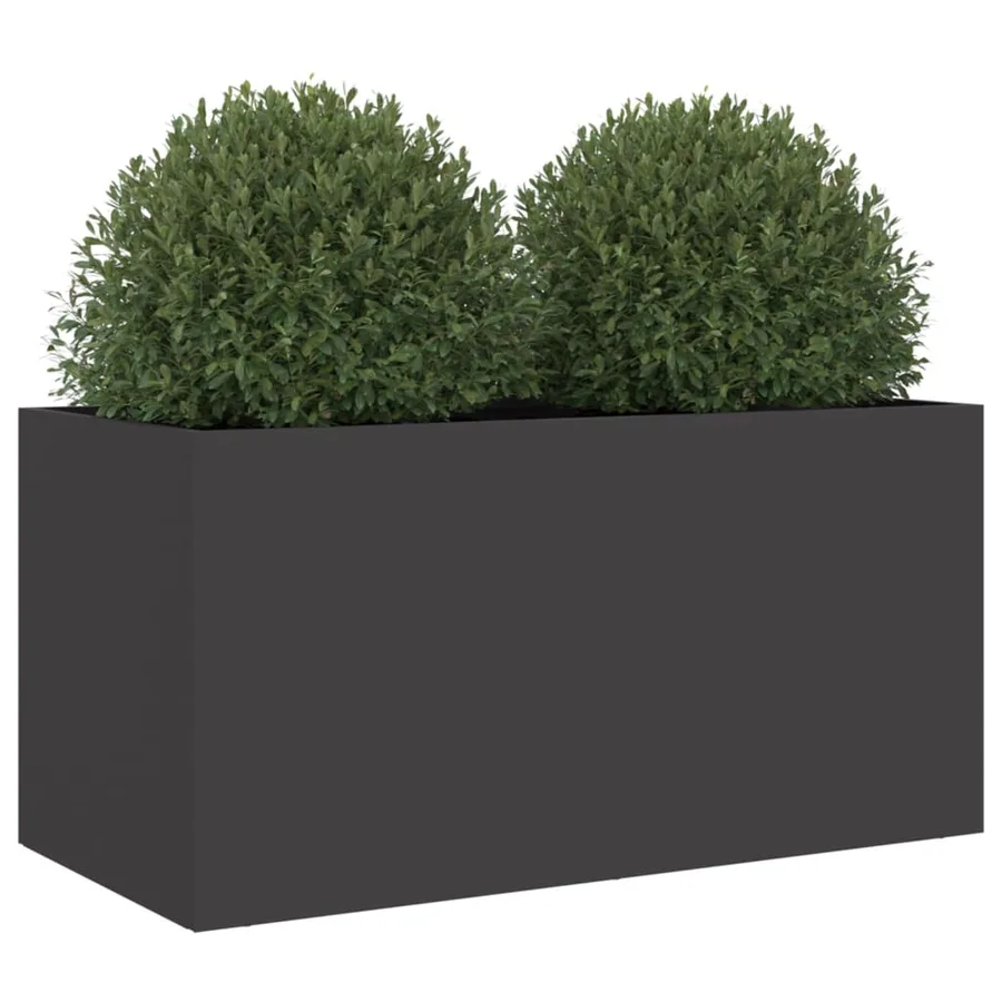 Jardinière noir 62x30x29 cm acier - 4