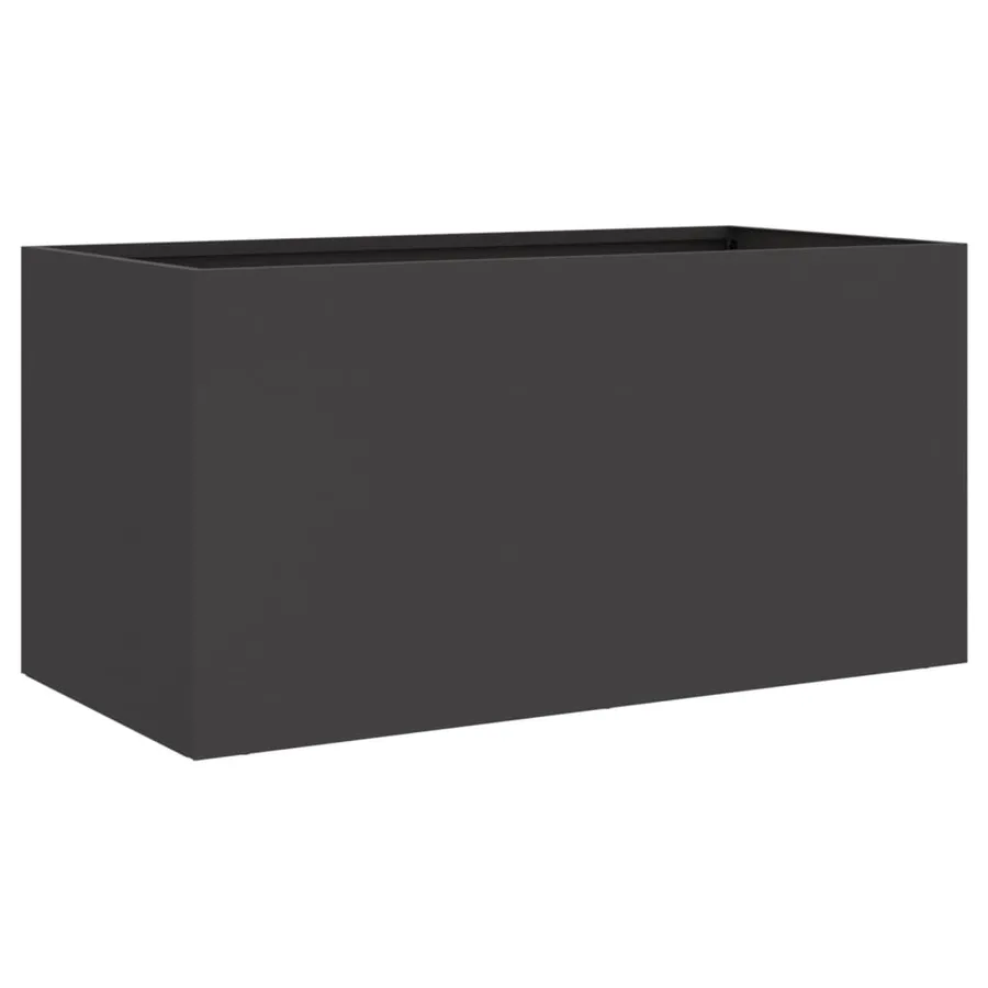 Jardinière noir 62x30x29 cm acier - 7