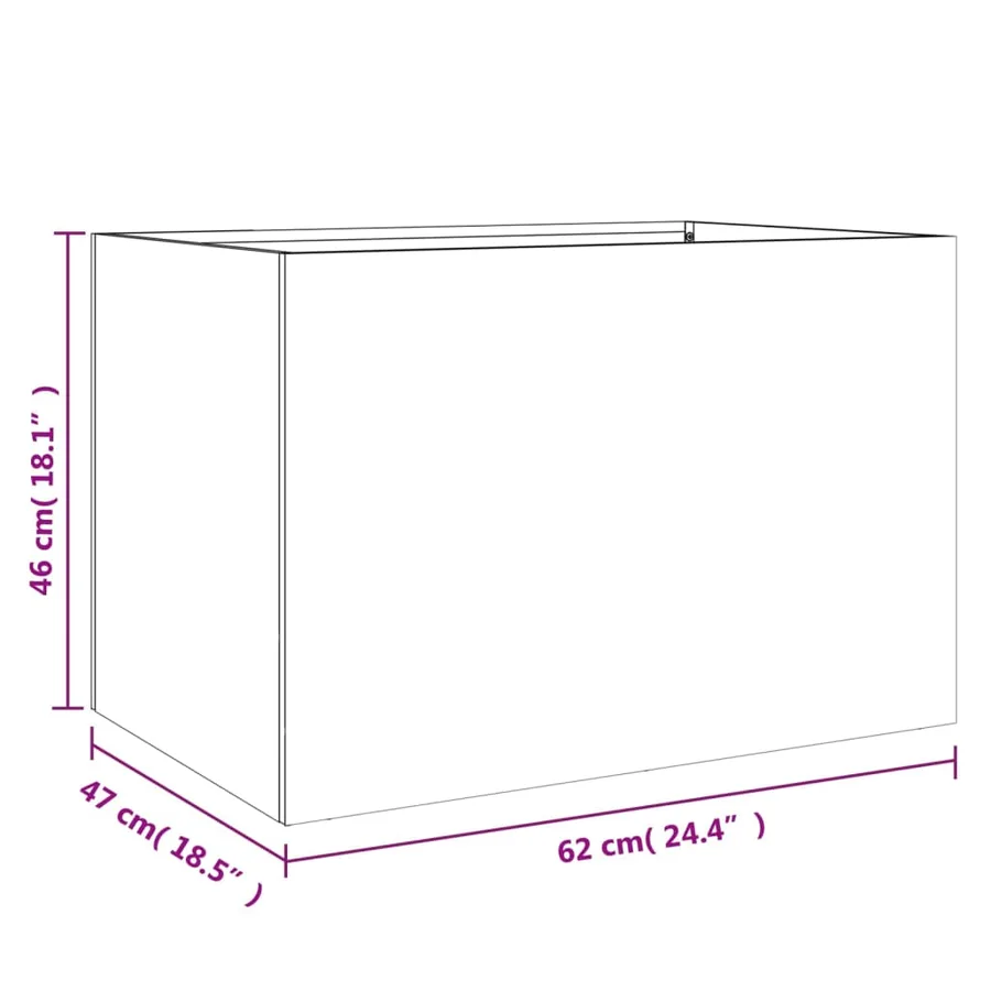 Jardinière vert olive 62x47x46 cm acier - 10