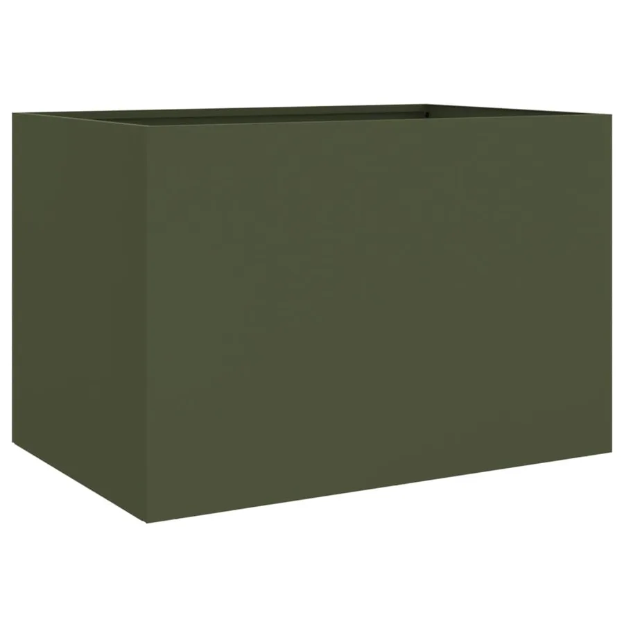 Jardinière vert olive 62x47x46 cm acier - 2