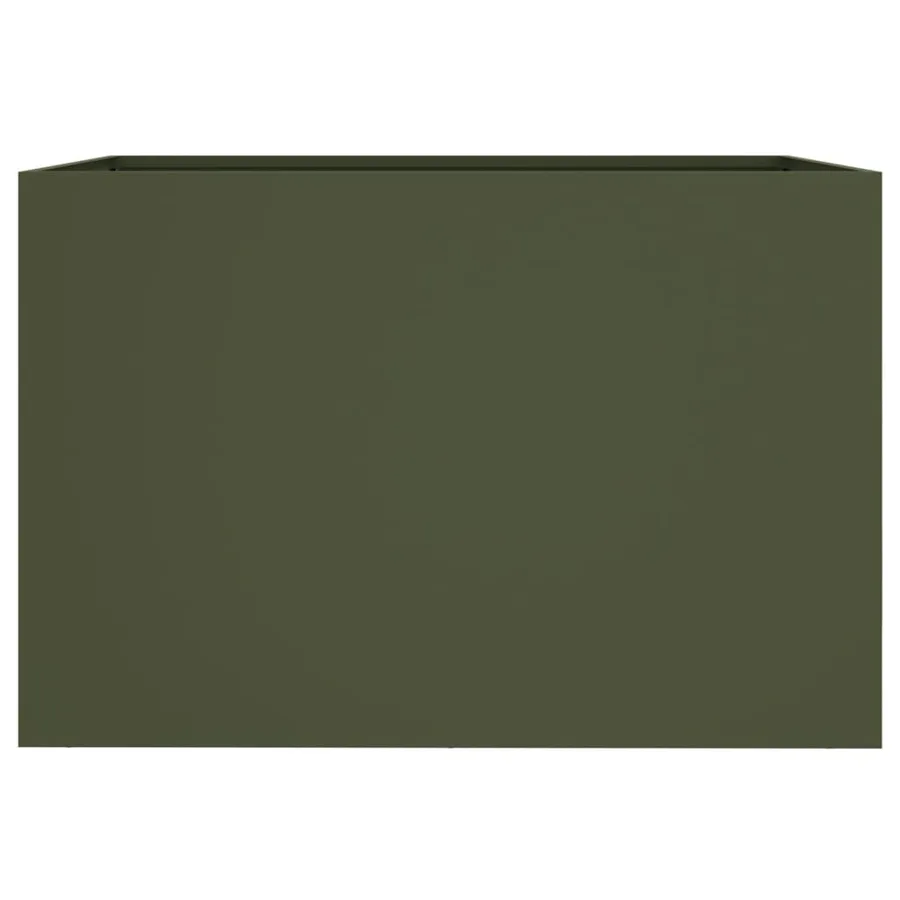 Jardinière vert olive 62x47x46 cm acier - 5