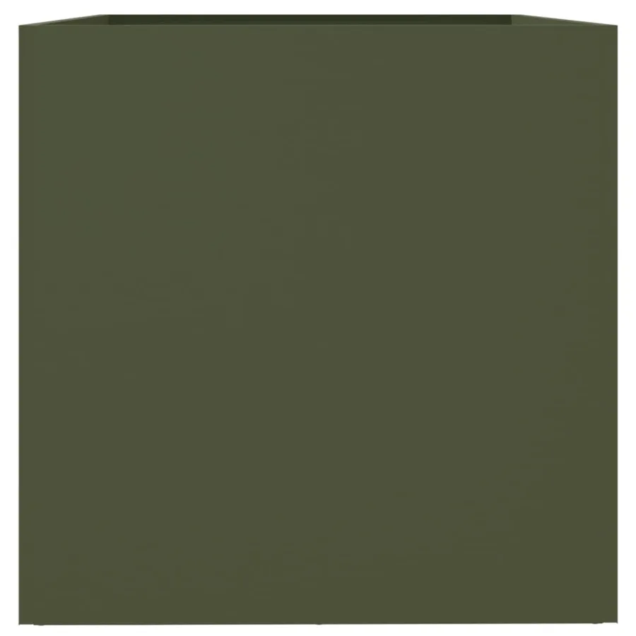 Jardinière vert olive 62x47x46 cm acier - 6