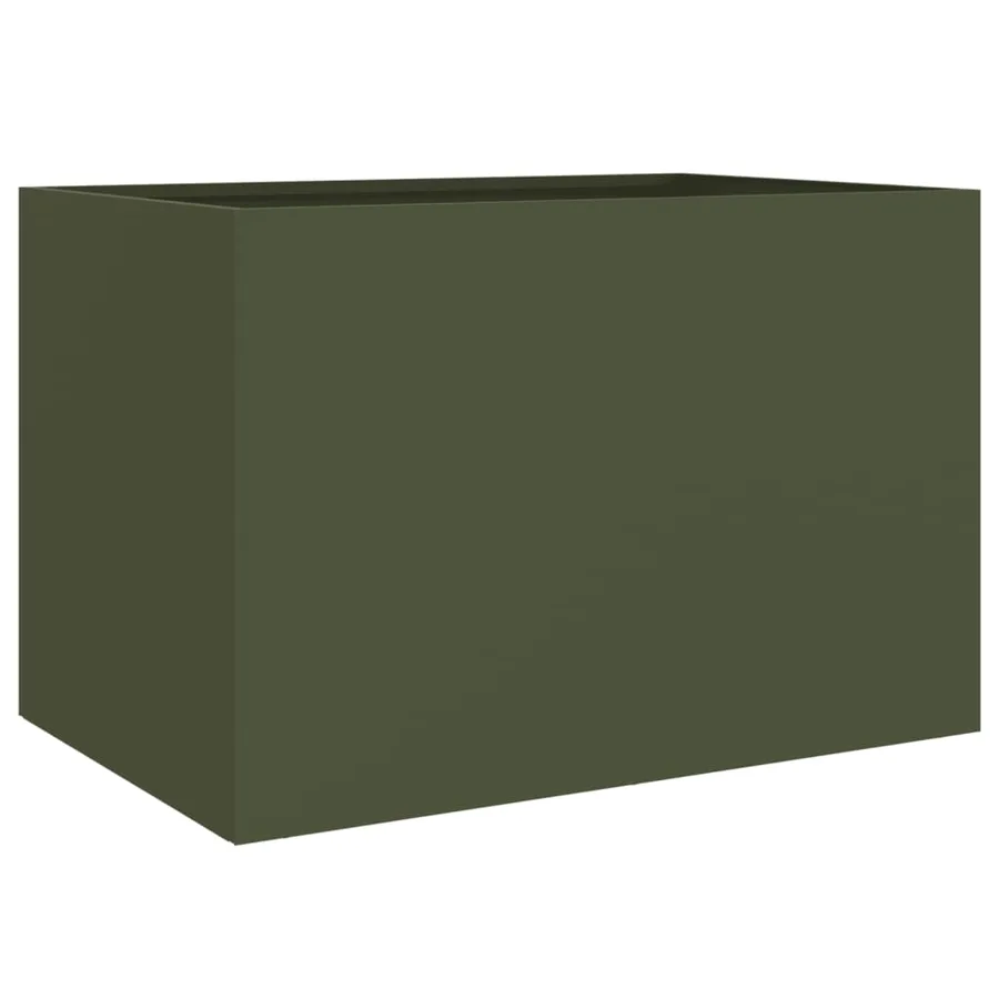 Jardinière vert olive 62x47x46 cm acier - 7