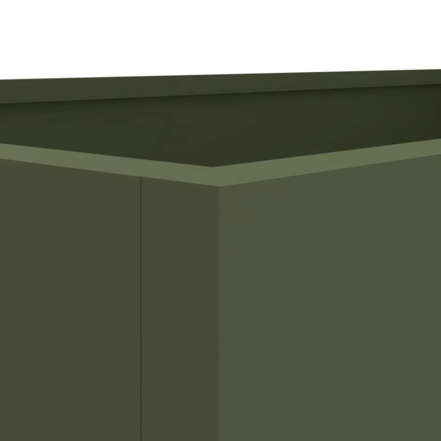 Jardinière vert olive 62x47x46 cm acier - 8
