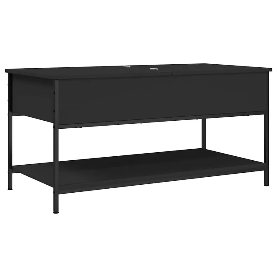 Table basse noir 100x50x50 cm bois d'ingénierie et métal - 2