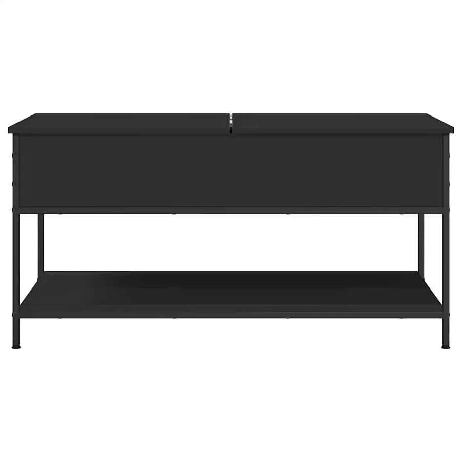 Table basse noir 100x50x50 cm bois d'ingénierie et métal - 5