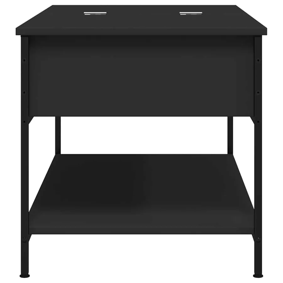 Table basse noir 100x50x50 cm bois d'ingénierie et métal - 6