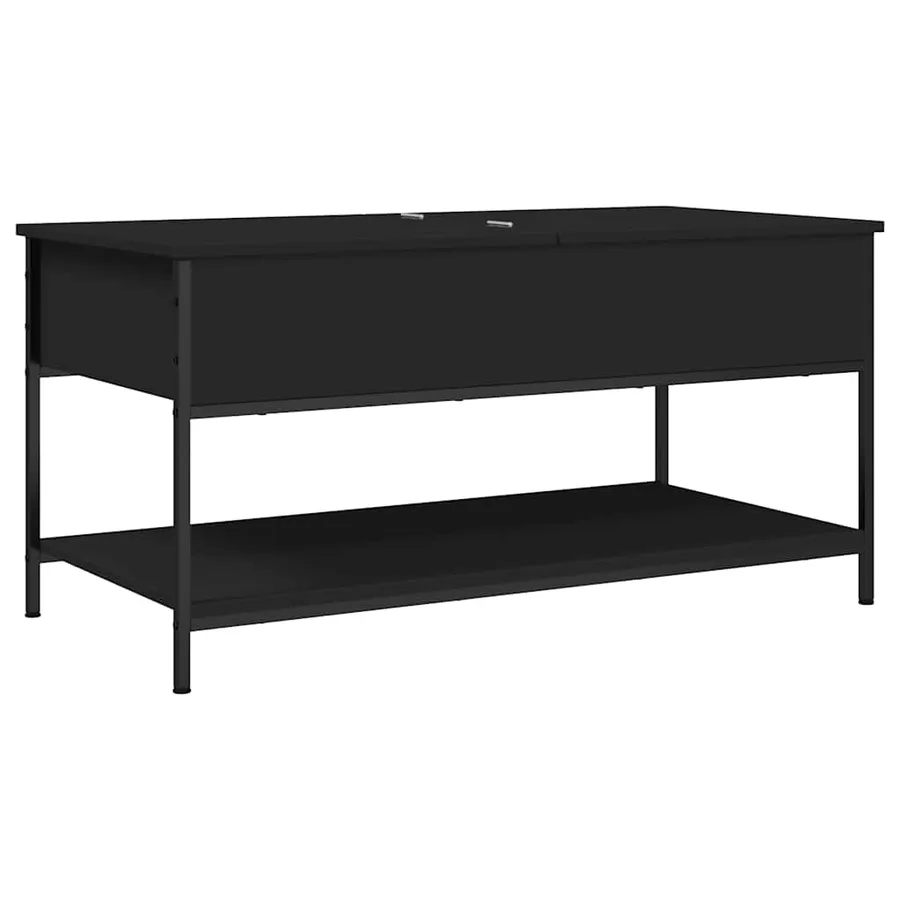 Table basse noir 100x50x50 cm bois d'ingénierie et métal - 7