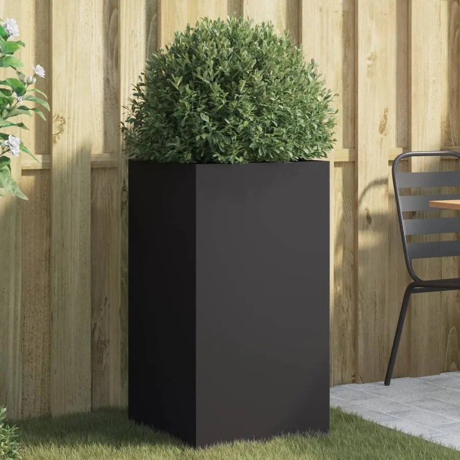 Jardinière noir 42x38x75 cm acier