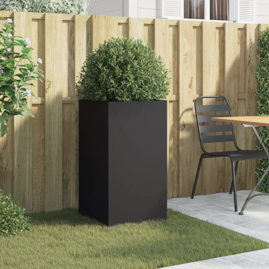 Jardinière noir 42x38x75 cm acier - 3