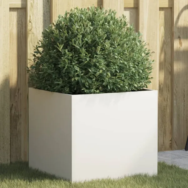 Jardinière blanc 42x40x39 cm acier