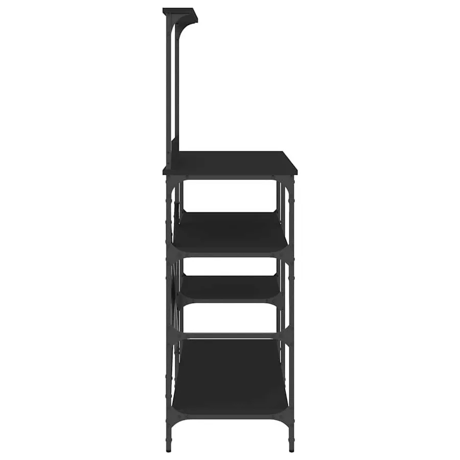 Support de boulanger noir 90x40x132 cm bois ingénierie et métal - 5