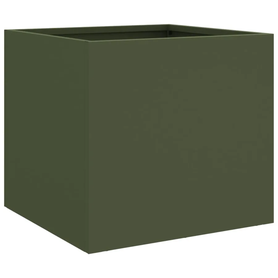 Jardinières 2 pcs vert olive 32x30x29 cm acier - 7