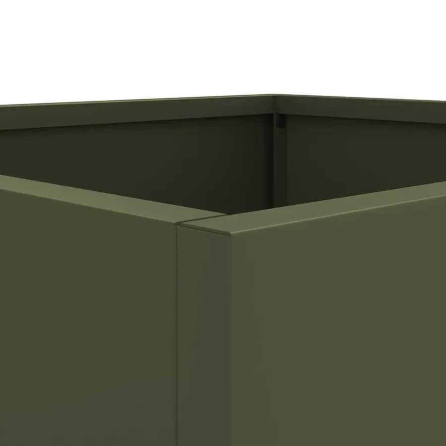 Jardinières 2 pcs vert olive 32x30x29 cm acier - 9