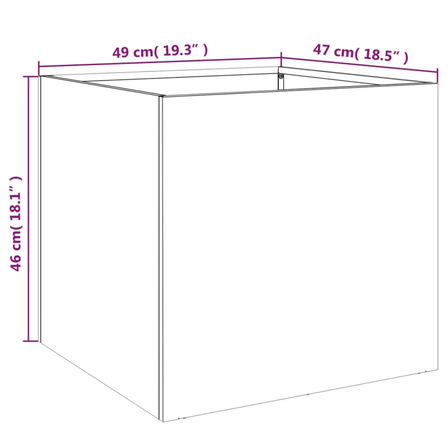 Jardinière anthracite 49x47x46 cm acier - 11