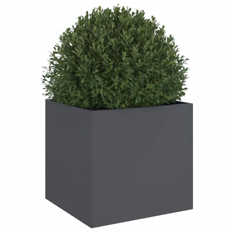 Jardinière anthracite 49x47x46 cm acier - 4