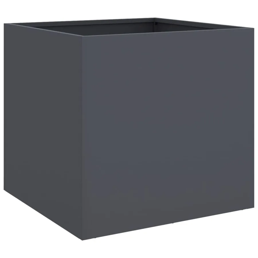 Jardinière anthracite 49x47x46 cm acier - 7