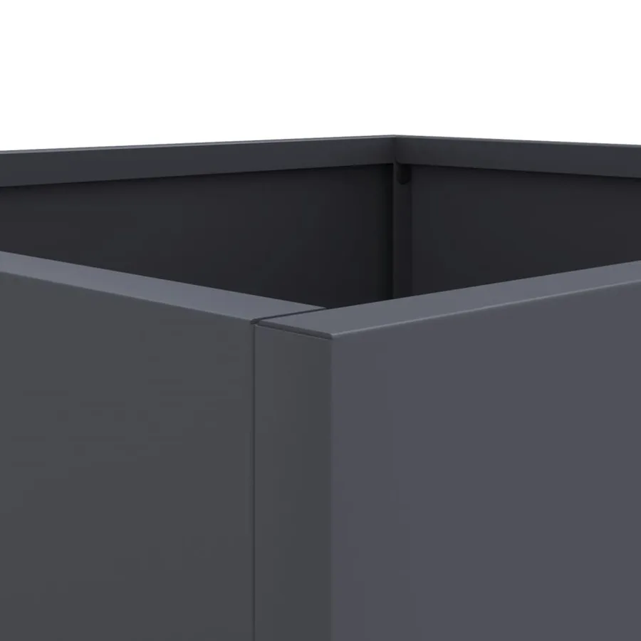 Jardinière anthracite 49x47x46 cm acier - 9