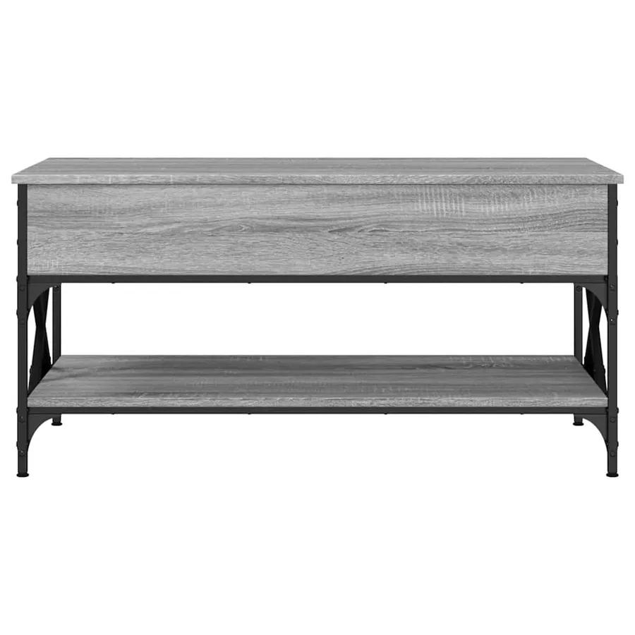 Table basse sonoma gris 100x50x50 cm bois d'ingénierie et métal - 5