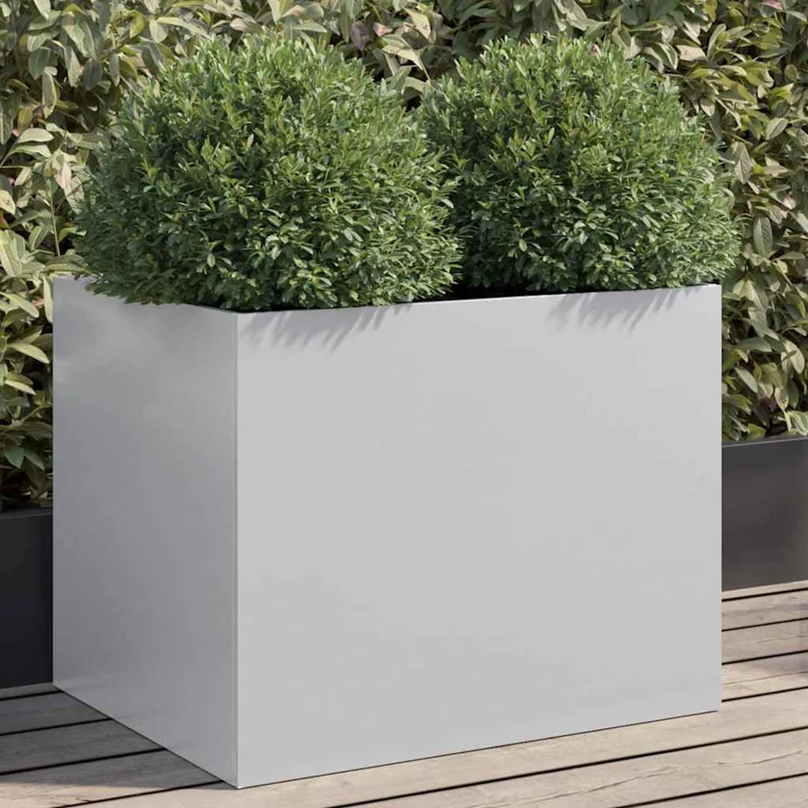 Jardinière argenté 62x47x46 cm acier galvanisé