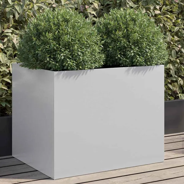 Jardinière argenté 62x47x46 cm acier galvanisé