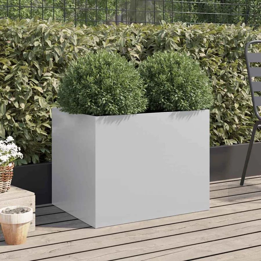 Jardinière argenté 62x47x46 cm acier galvanisé - 3