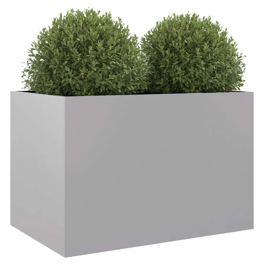 Jardinière argenté 62x47x46 cm acier galvanisé - 4