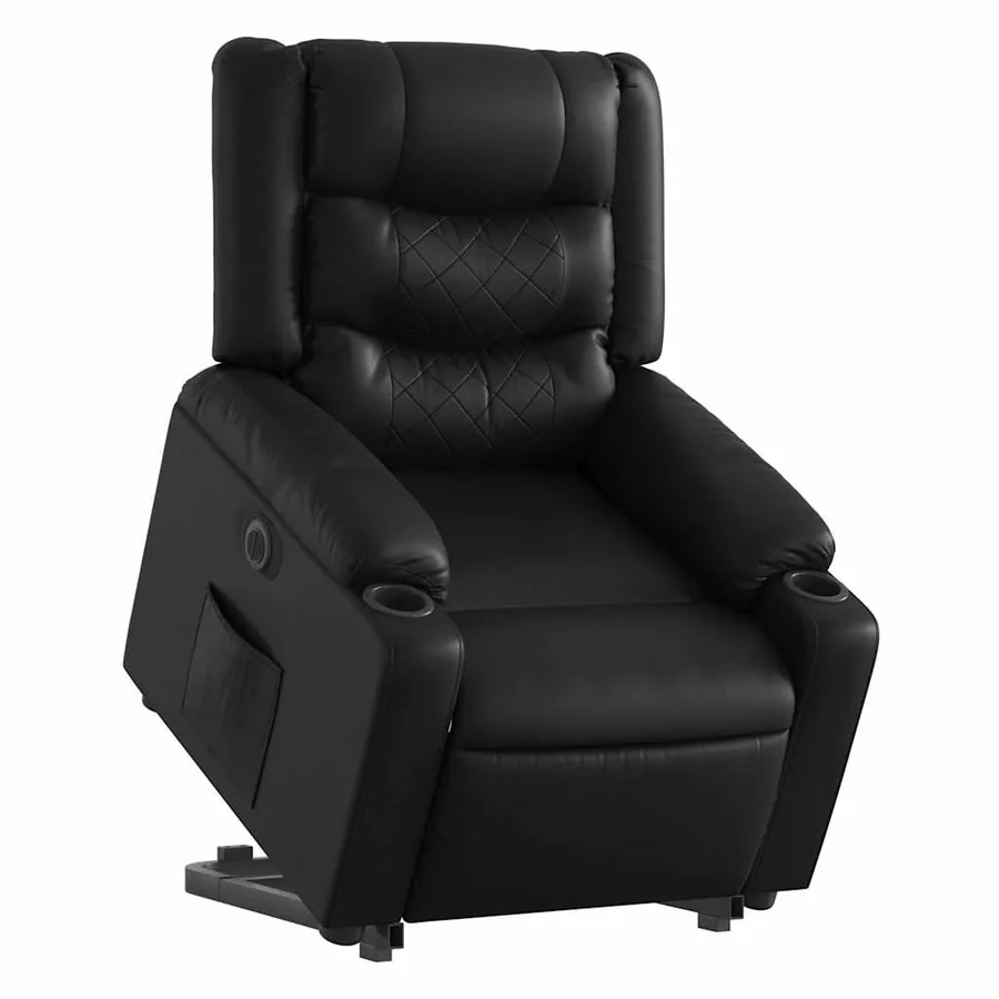 Fauteuil inclinable électrique noir similicuir - 3