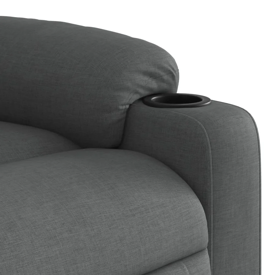 Fauteuil inclinable de massage électrique gris foncé tissu - 11