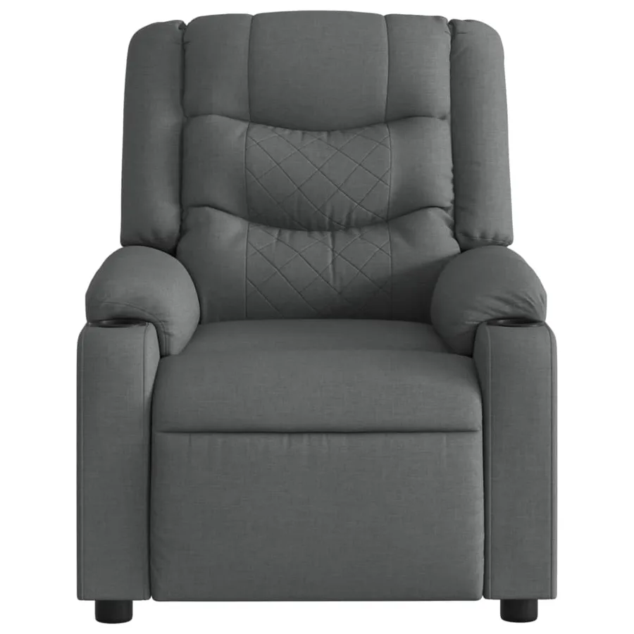 Fauteuil inclinable de massage électrique gris foncé tissu - 9
