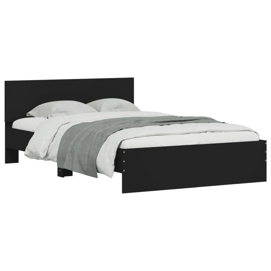 Cadre de lit sans matelas noir 120x200 cm - 3