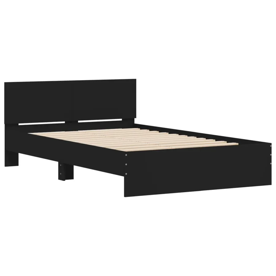 Cadre de lit sans matelas noir 120x200 cm - 4
