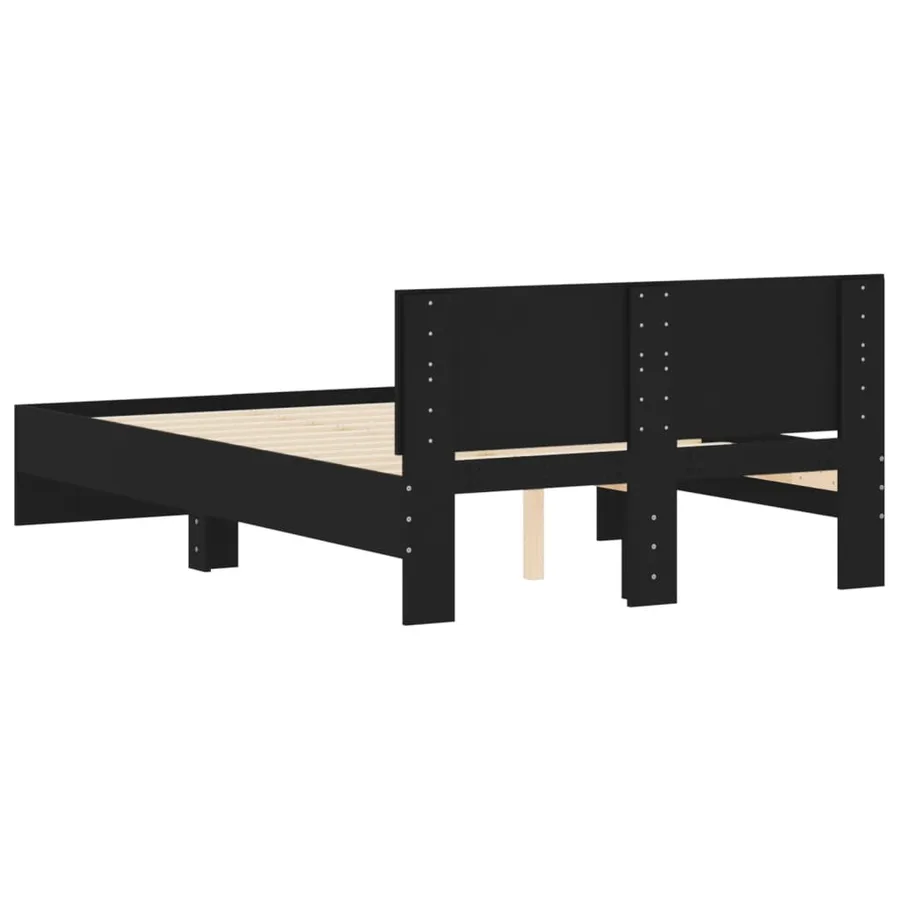 Cadre de lit sans matelas noir 120x200 cm - 7