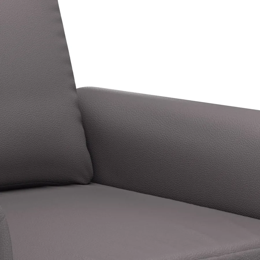 Ensemble de canapés 2 pcs avec coussins gris similicuir - 6