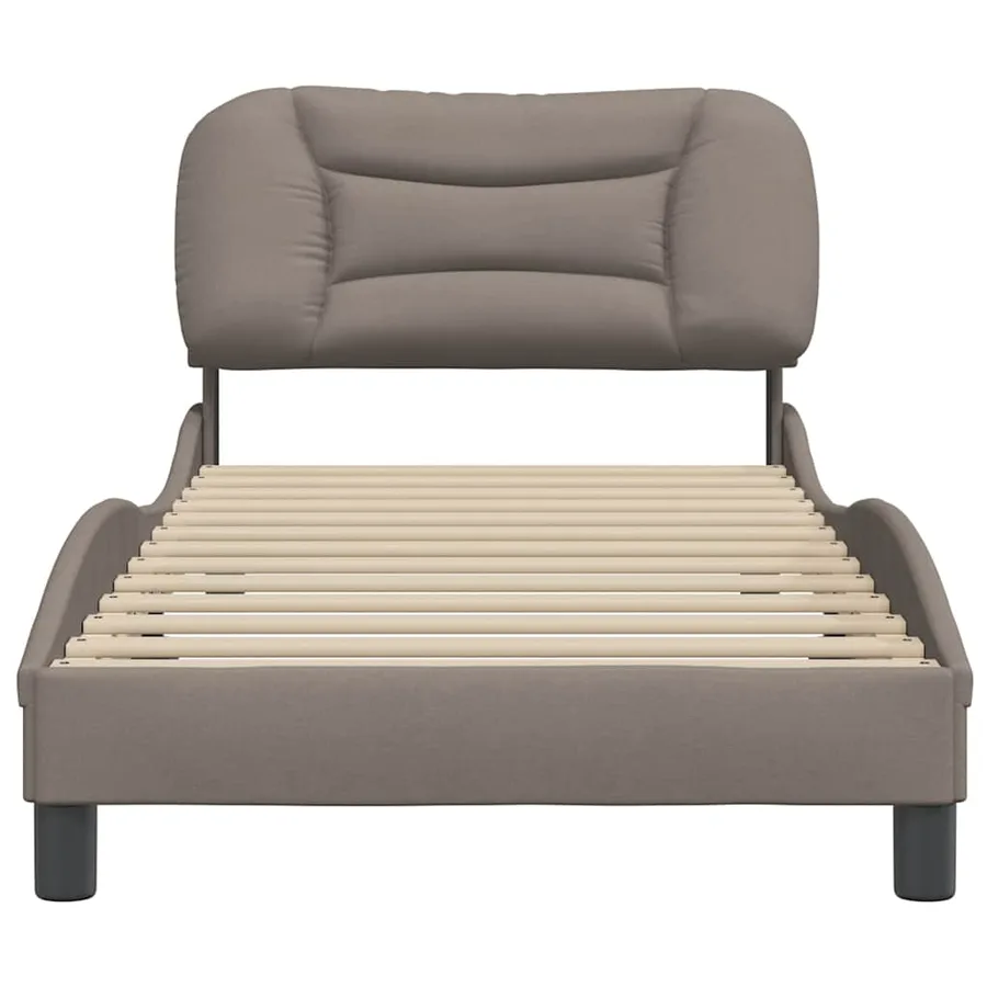Cadre de lit sans matelas Hvar taupe 90x190 cm tissu - 4