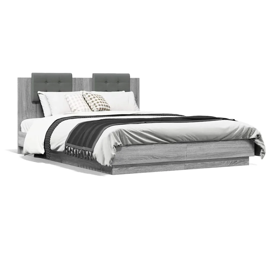 Cadre de lit avec LED sans matelas sonoma gris 150x200 cm - 5
