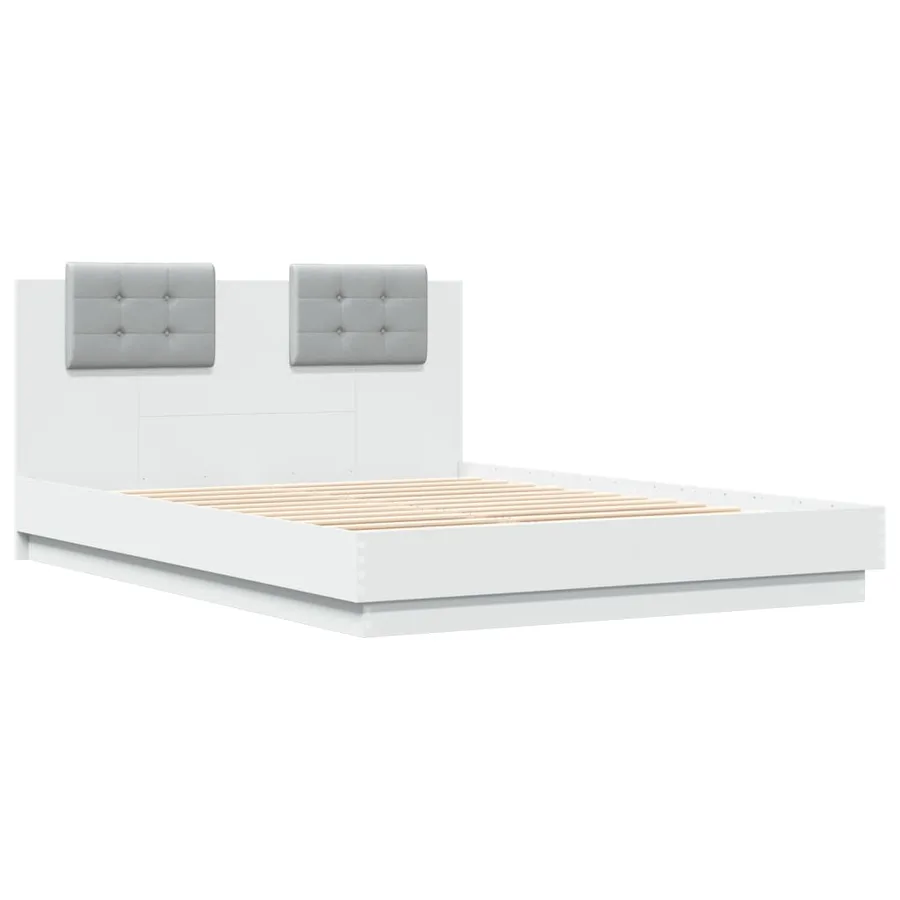 Cadre de lit avec LED sans matelas blanc 120x200 cm - 3