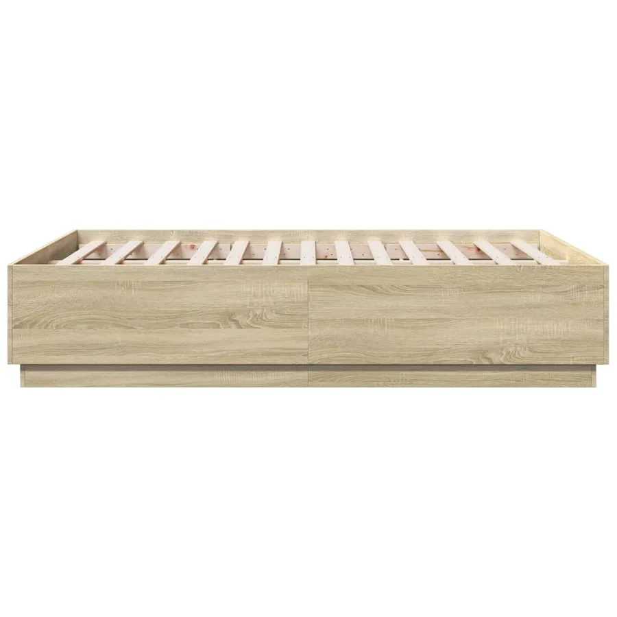 Cadre de lit avec LED sans matelas chêne sonoma 140x190 cm - 7