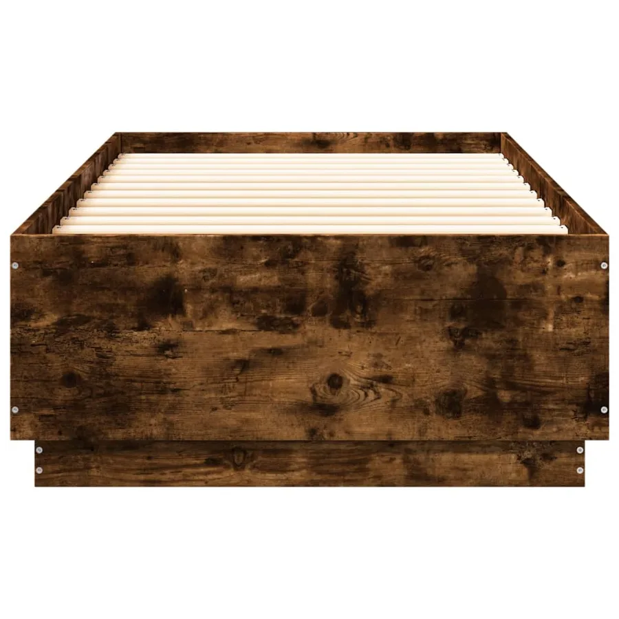 Cadre de lit avec LED sans matelas chêne fumé 90x200 cm - 6