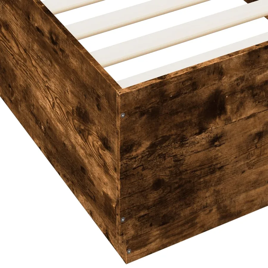 Cadre de lit avec LED sans matelas chêne fumé 90x200 cm - 9