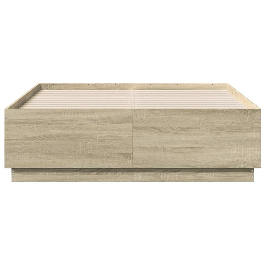 Cadre de lit avec LED sans matelas chêne sonoma 120x190 cm - 6