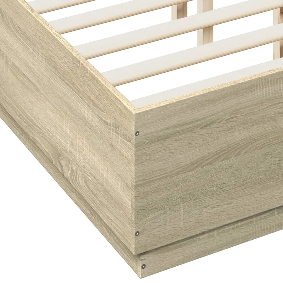 Cadre de lit avec LED sans matelas chêne sonoma 120x190 cm - 9