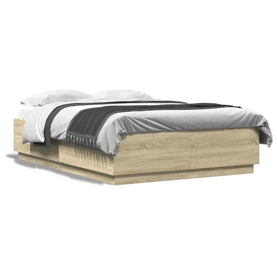 Cadre de lit avec LED sans matelas chêne sonoma 120x200 cm - 5