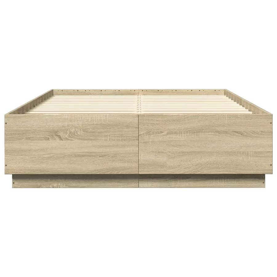 Cadre de lit avec LED sans matelas chêne sonoma 120x200 cm - 6