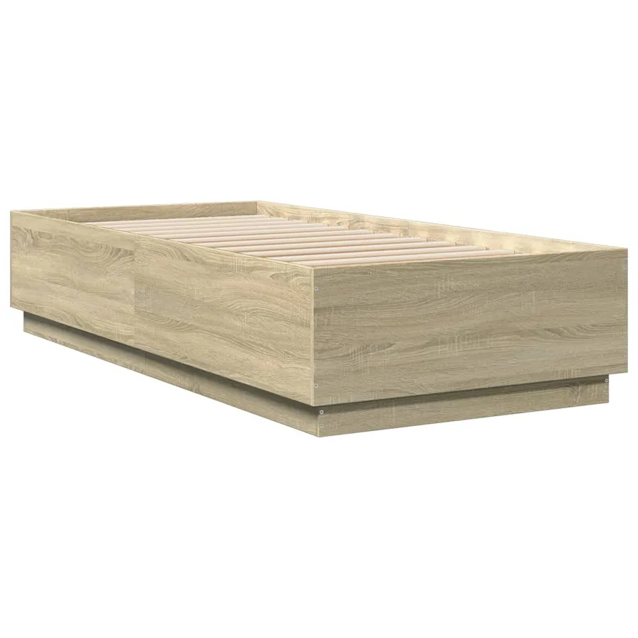 Cadre de lit avec LED sans matelas chêne sonoma 90x200 cm - 8